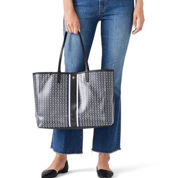 Tory Burch Handbags - TORY BURCH Gemini Link Tote Black Shopper Large Bag Purse Luxury Designer